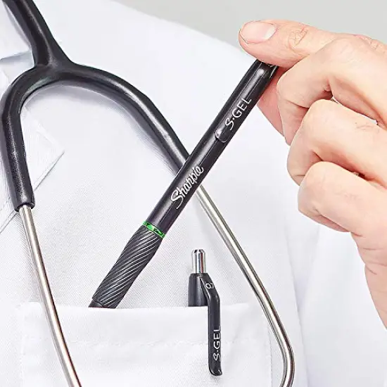 S-Gel, Gel Pens, Medium Point (0.7mm), Black Ink Gel Pen, 12 Count {2}