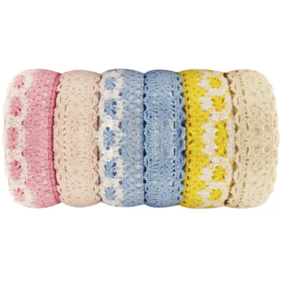 Wrapables Colorful Decorative Lace Tape Collection (set of 6) GRP5 {3}