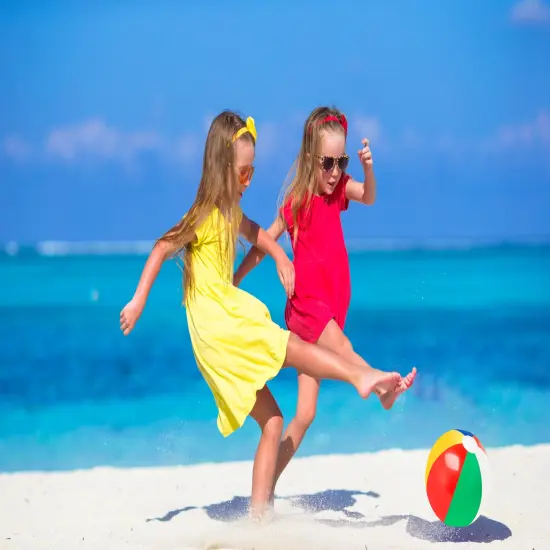 12" Rainbow Colored Party Pack Inflatable Beach Balls - Beach Pool Party Toys (12 Pack) {6}