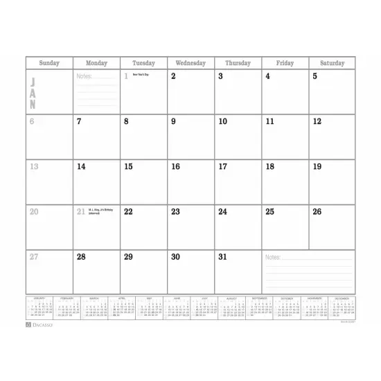 Desk Pad Monthly Calendar Insert Pack, 24.5 x 16 {1}