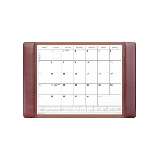 Mocha Leather Desk Pad w/ Calendar, 25.5 x 17.25 {1}