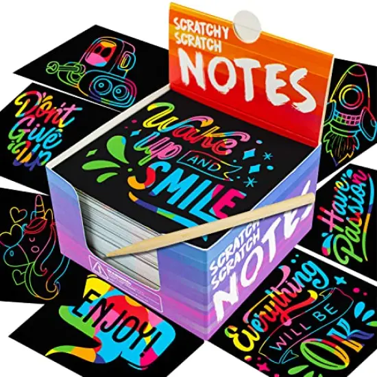 Rainbow Scratch Art for Kids Mini Notes - Great Crafts for Kids & Tweens - Gifts for Teens & Small Gifts for Kids - Fun Arts and Crafts with 150 Scratch Papers, Cool Finds {1}