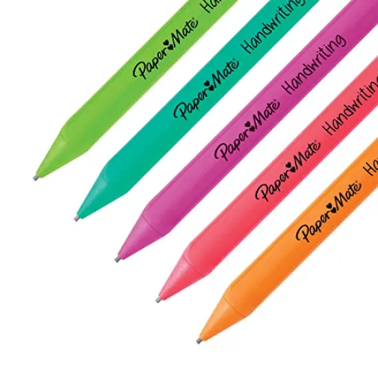 Paper Mate Handwriting Triangular Mechanical Pencil Set with Lead & Eraser Refills, 1.3mm, Fun Barrel Colors, 8 Count {5}