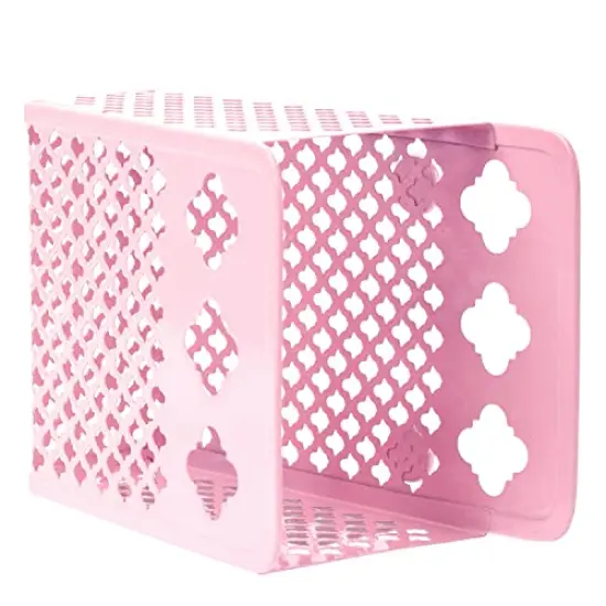 Magnetic Pencil Holder,Mesh Stainless Steel Pen Basket, Metal Writing Utensil Storage Organizer for Whiteboard,Blackboard,Kitchen, Locker, Home, or Office (Pink) {5}