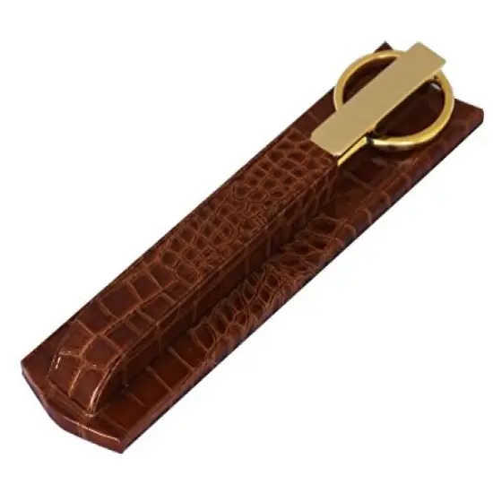 Protacini Cognac Brown Italian Patent Leather Library Set {1}