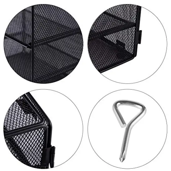 5 Slot Desk Organizer Tray, Mesh File Paper Letter Tray Desktop Paper Sorter Literature Organizer Rack for Home, Office, or School, Black {3}