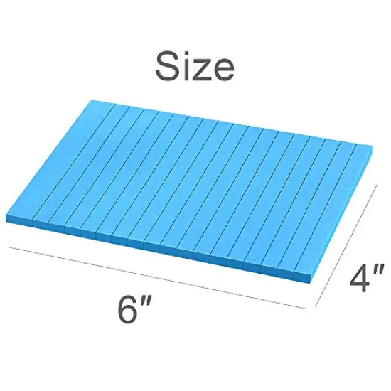Lined Sticky Notes 4X6 in Bright Ruled Post Stickies Colorful Super Sticking Power Memo Pads Its Strong Adhesive, 6 Pads/Pack, 45 Sheets/pad {2}