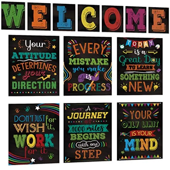 13 Pieces Motivational Posters for Classroom - Laminated Inspirational Posters and Bulletin Board Set with Quotes, Welcome Sign for Teachers, Students, School Counselors, Home, and Office {3}