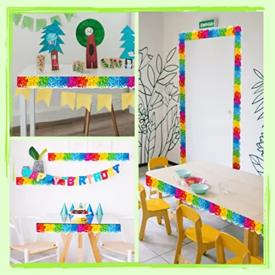 60 Feet Bulletin Board Borders - Confetti Scalloped Rolled Border Trim for Schools, Classrooms, and Offices {5}