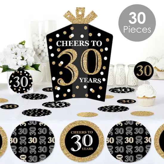 Big Dot of Happiness Adult 30th Birthday - Gold - Birthday Party Decor and Confetti - Terrific Table Centerpiece Kit - Set of 30 {3}