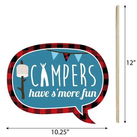 Big Dot of Happiness Funny Happy Camper - Camping Baby Shower or Birthday Party Photo Booth Props Kit - 10 Piece {6}