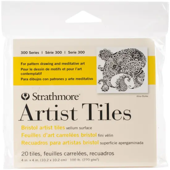 Strathmore Artist Tiles 4"X4" 20/Pkg-Bristol Vellum {1}