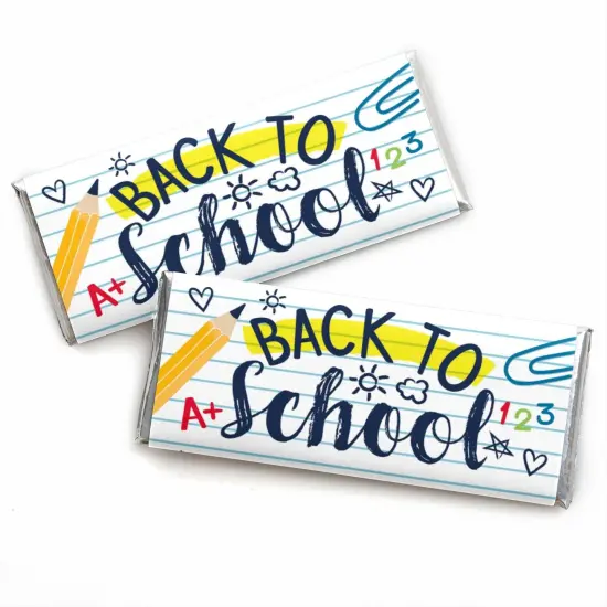 Big Dot of Happiness Back to School - Candy Bar Wrapper First Day of School Classroom Decorations and Favors - Set of 24 {1}