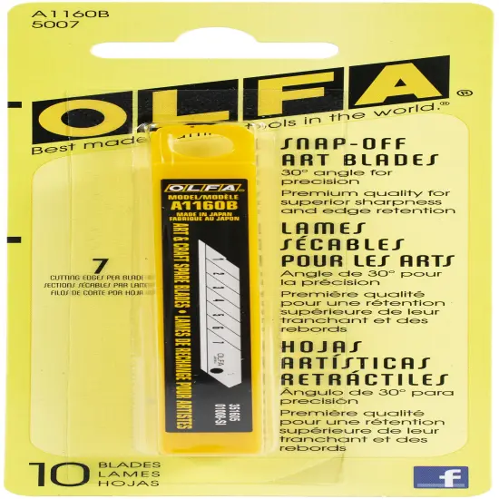 OLFA Snap-Off Art Knife Replacement Blades 10/Pkg-For 9150 {1}