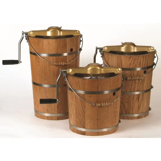 Lehman's Manual Ice Cream Maker - Make Your Own Homemade Ice Cream, Hand Crank with Stainless Steel Can and Oak Tub {2}