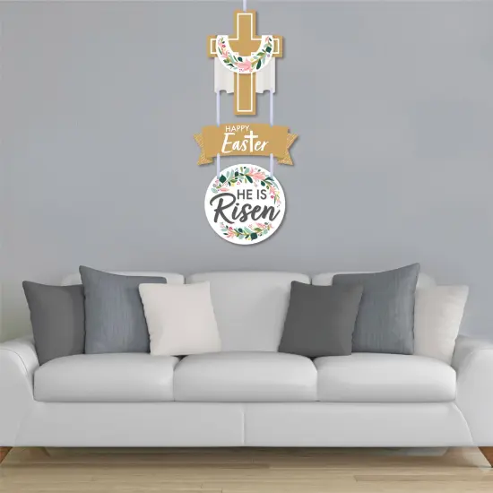 Big Dot of Happiness Religious Easter - Hanging Porch Christian Holiday Party Outdoor Decorations - Front Door Decor - 3 Piece Sign {4}