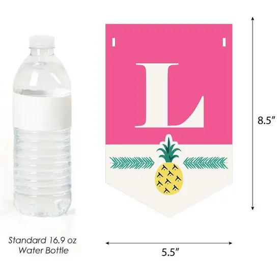 Big Dot of Happiness Pink Flamingo - Party Like a Pineapple - Tropical Summer Party Bunting Banner - Pink Party Decorations - Let's Flamingle {4}