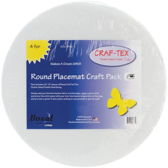 Bosal Craf-Tex Round Place Mat Craft Pack-16" 4/Pkg {1}