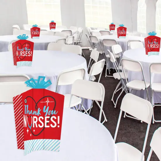 Big Dot of Happiness Thank You Nurses - Table Decorations - Nurse Appreciation Week Fold and Flare Centerpieces - 10 Count {6}