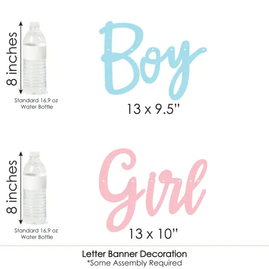 Big Dot of Happiness Baby Gender Reveal - Team Boy or Girl Party Letter Banner Decoration - 36 Banner Cutouts and Boy or Girl Banner Letters {7}