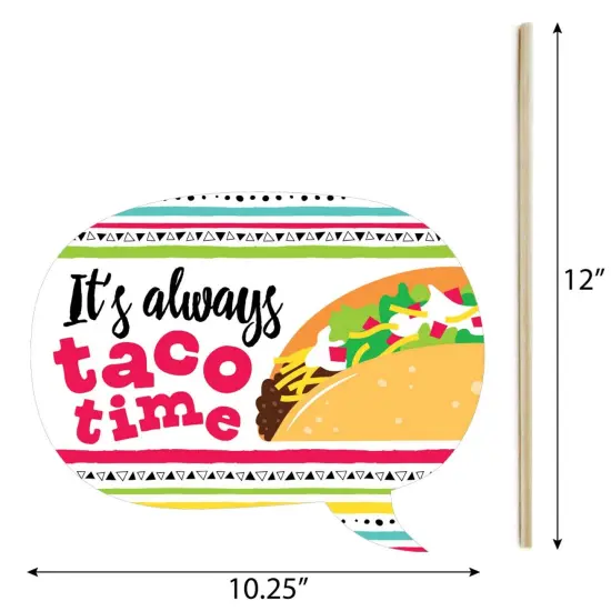 Big Dot of Happiness Funny Taco 'Bout Fun - Fiesta Photo Booth Props Kit - 10 Piece {6}