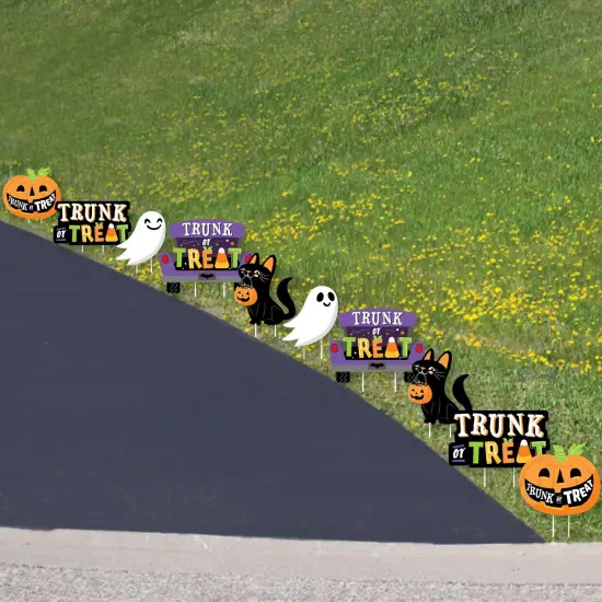 Big Dot of Happiness Trunk or Treat - Cat Pumpkin Trunk Lawn Decorations - Outdoor Halloween Car Parade Party Yard Decorations - 10 Piece {4}