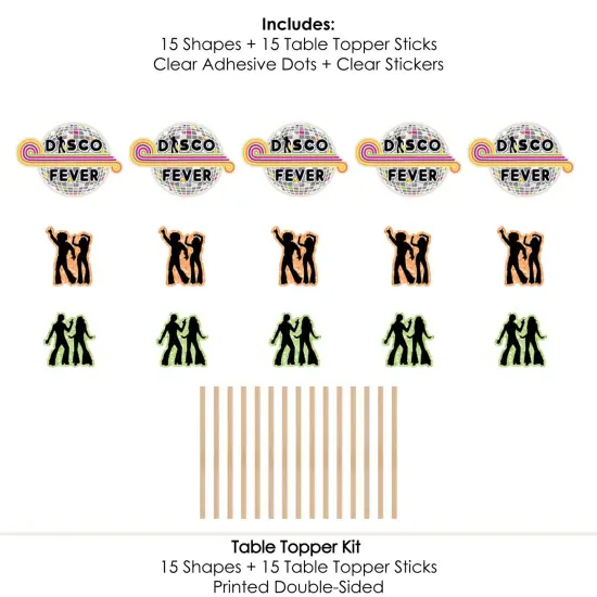 Big Dot of Happiness 70's Disco - 1970s Disco Fever Party Centerpiece Sticks - Table Toppers - Set of 15 {7}