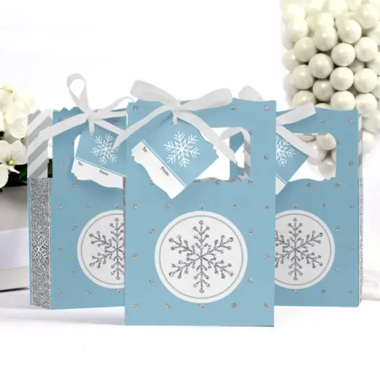 Big Dot of Happiness Winter Wonderland - Snowflake Holiday Party and Winter Wedding Favor Boxes - 12 Count {4}