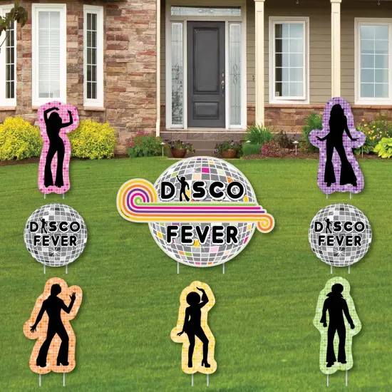 Big Dot of Happiness 70's Disco - Yard Sign & Outdoor Lawn Decorations - 1970's Disco Fever Yard Signs - Set of 8 {1}