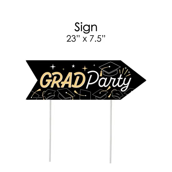 Big Dot of Happiness Hello College Graduation Party Sign Arrow - Double Sided Directional Yard Signs - Set of 2 {7}