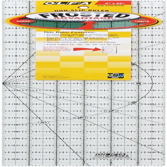OLFA Frosted Advantage Non-Slip Ruler "The Essential"-6"X24" {1}