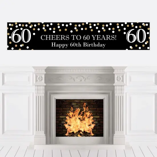 Big Dot of Happiness Adult 60th Birthday - Gold - Happy Birthday Decorations Party Banner {1}