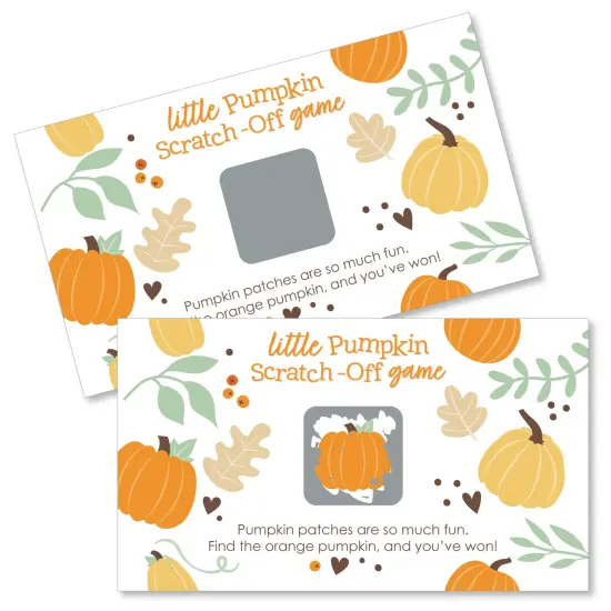 Big Dot of Happiness Little Pumpkin - Fall Birthday Party or Baby Shower Game Scratch Off Cards - 22 Count {1}