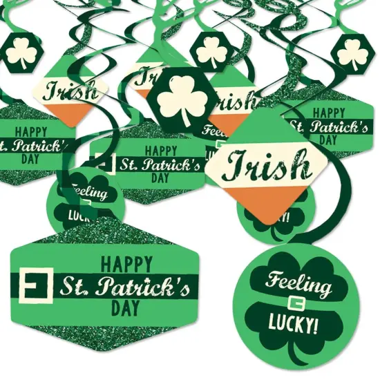 Big Dot of Happiness St. Patrick's Day - Saint Paddy's Day Party Hanging Decor - Party Decoration Swirls - Set of 40 {1}