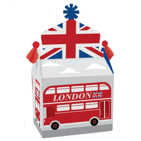 Big Dot of Happiness Cheerio, London - Treat Box Party Favors - British UK Party Goodie Gable Boxes - Set of 12 {1}