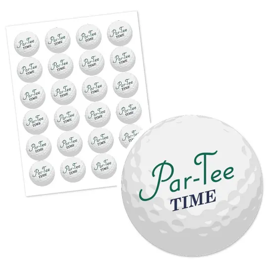 Big Dot of Happiness Par-Tee Time - Golf - Birthday or Retirement Party Circle Sticker Labels - 24 Count {3}