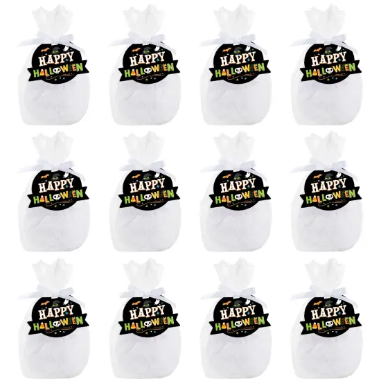 Big Dot of Happiness Jack-O'-Lantern Halloween - Kids Halloween Party Clear Goodie Favor Bags - Treat Bags With Tags - Set of 12 {7}