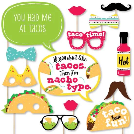 Big Dot of Happiness Taco 'Bout Fun - Fiesta Photo Booth Props Kit - 20 Count {1}