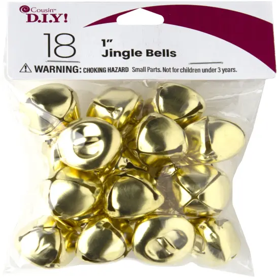 CousinDIY Jingle Bells 1" 18/Pkg-Gold {1}