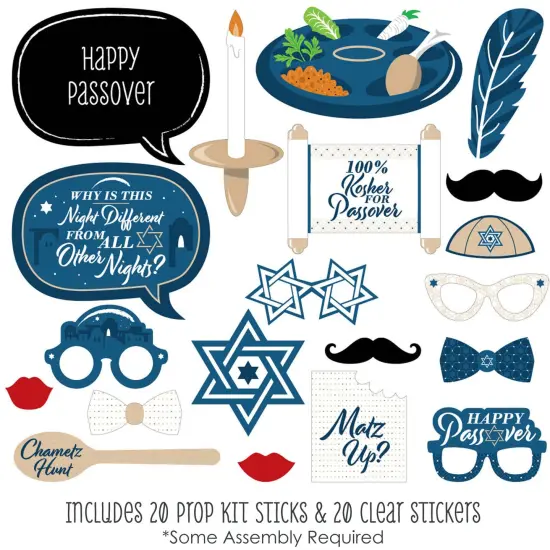 Big Dot of Happiness Happy Passover - Pesach Party Photo Booth Props Kit - 20 Count {3}