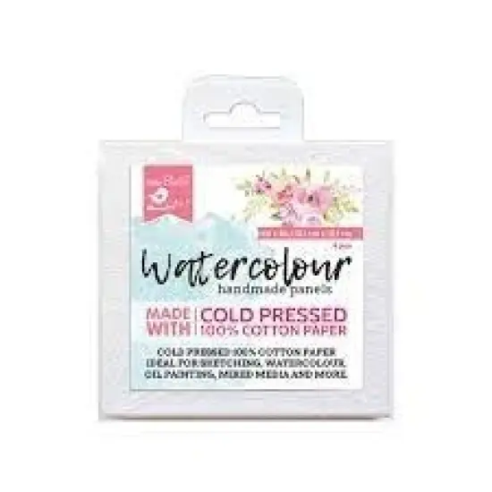 Little Birdie Watercolor Art Panel 4"X4" 4/Pkg-4"X4" {1}