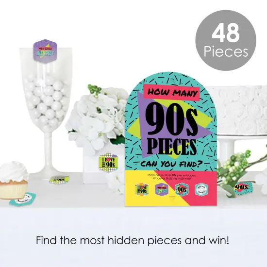 Big Dot of Happiness 90&rsquo;s Throwback - 1990s Party Scavenger Hunt - 1 Stand and 48 Game Pieces - Hide and Find Game {3}