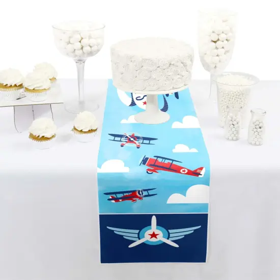 Big Dot of Happiness Taking Flight - Airplane - Petite Vintage Plane Baby Shower or Birthday Party Paper Table Runner - 12 x 60 inches {3}