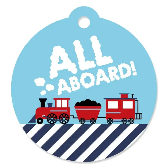 Big Dot of Happiness Railroad Party Crossing - Steam Train Birthday Party or Baby Shower Favor Gift Tags (Set of 20) {1}