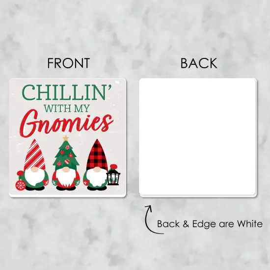 Big Dot of Happiness Red and Green Holiday Gnomes - Funny Christmas Party Decorations - Drink Coasters - Set of 6 {7}