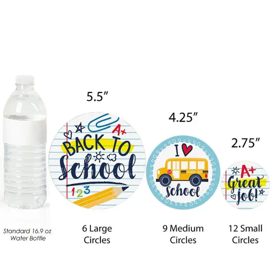 Big Dot of Happiness Back to School - First Day of School Classroom Giant Circle Confetti - Party Decorations - Large Confetti 27 Count {4}