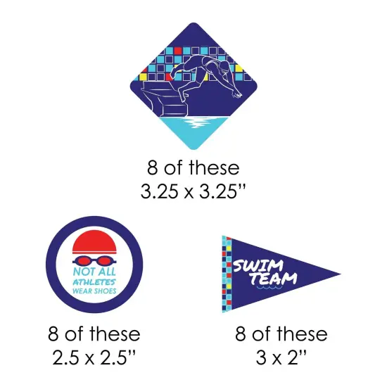 Big Dot of Happiness Making Waves - Swim Team - Paper Straw Decor - Swimming Party or Birthday Party Striped Decorative Straws - Set of 24 {3}