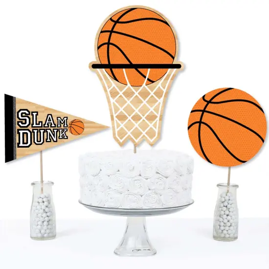 Big Dot of Happiness Nothin' but Net - Basketball - Baby Shower or Birthday Party Centerpiece Sticks - Table Toppers - Set of 15 {4}