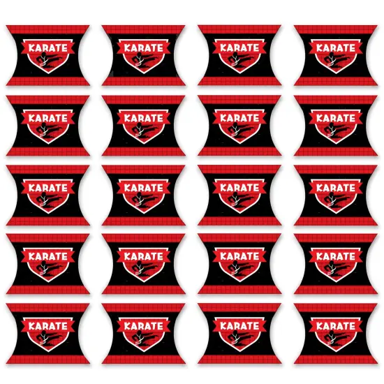 Big Dot of Happiness Karate Master - Favor Gift Boxes - Martial Arts Birthday Party Petite Pillow Boxes - Set of 20 {6}
