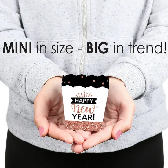 Big Dot of Happiness Rose Gold Happy New Year - Party Mini Favor Boxes - New Year's Eve Party Treat Candy Boxes - Set of 12 {6}